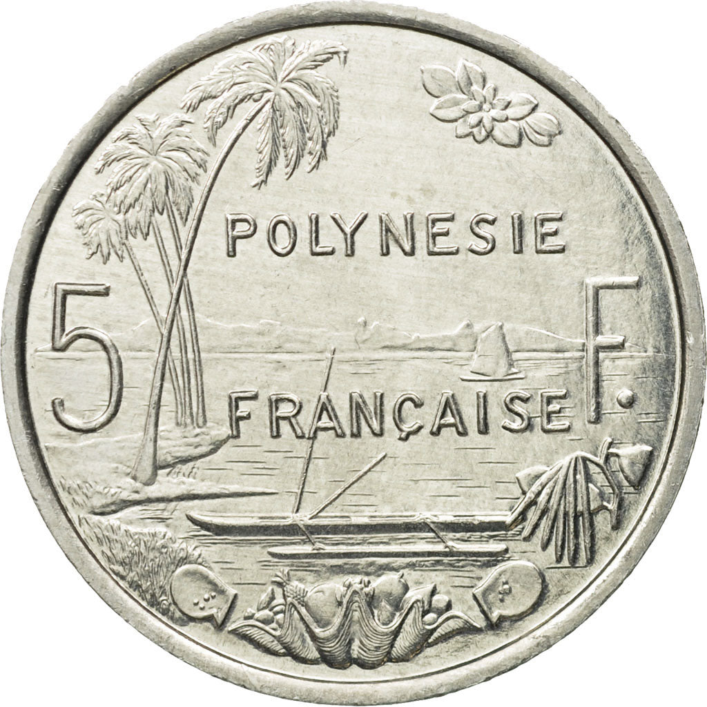 Moneta, Polinesia francese, 5 Francs, 1991, Paris, SPL-, Alluminio, KM:12