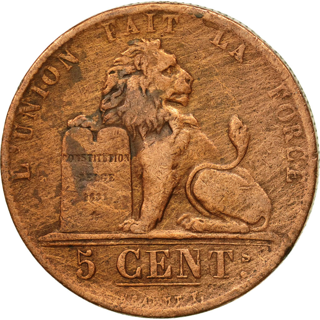 Coin, Belgium, Leopold I, 5 Centimes, 1849, VF(30-35), Copper, KM:5.1