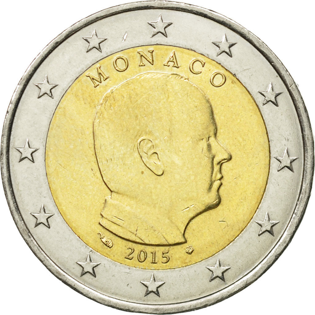 Monaco, 2 Euro, 2015, AU(55-58), Bi-Metallic, Gadoury:MC 195