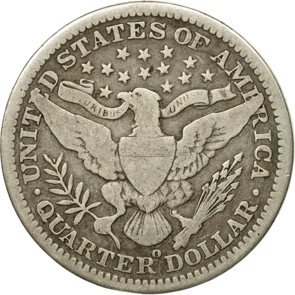 Coin, United States, Barber Quarter, Quarter, 1908, U.S. Mint, New Orleans