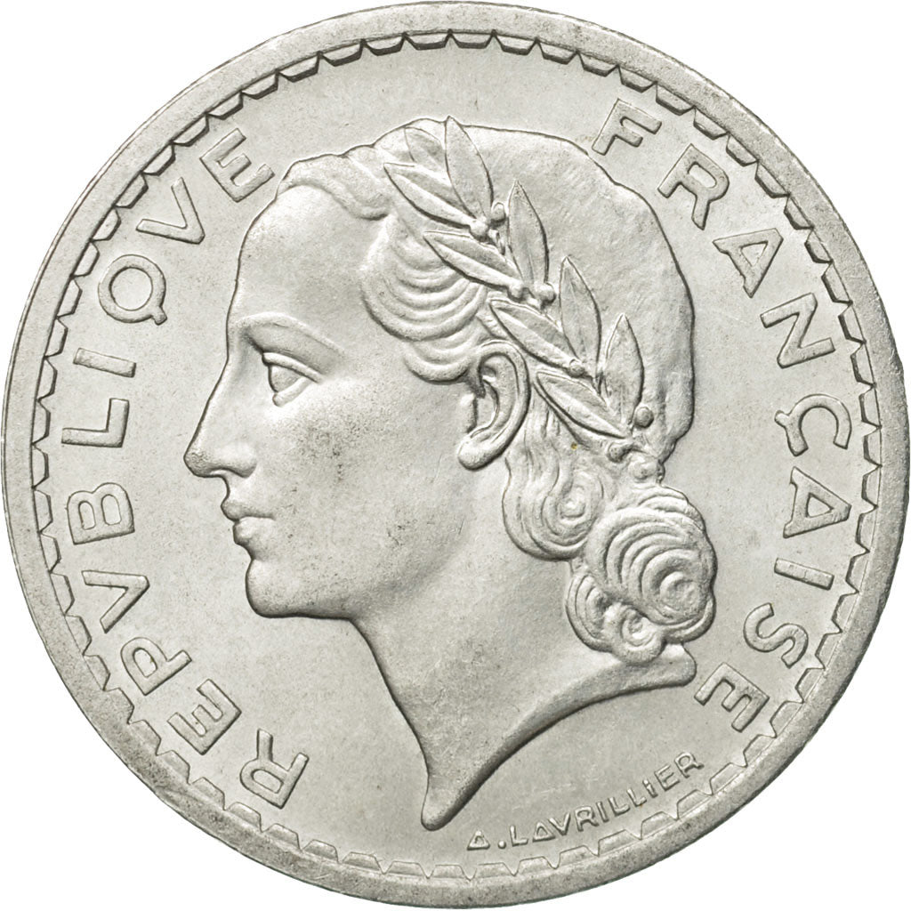 Coin, France, Lavrillier, 5 Francs, 1947, Paris, AU(55-58), Aluminum, KM:888b.1