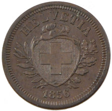 SWITZERLAND, Rappen, 1856, Bern, KM #3.1, AU(55-58), Bronze, 1.48
