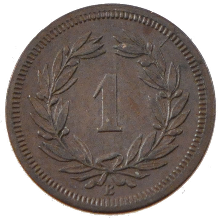 SWITZERLAND, Rappen, 1856, Bern, KM #3.1, AU(55-58), Bronze, 1.48