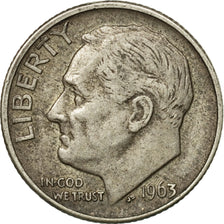 Monnaie, États-Unis, Roosevelt Dime, Dime, 1963, U.S. Mint, Denver, TB, Argent