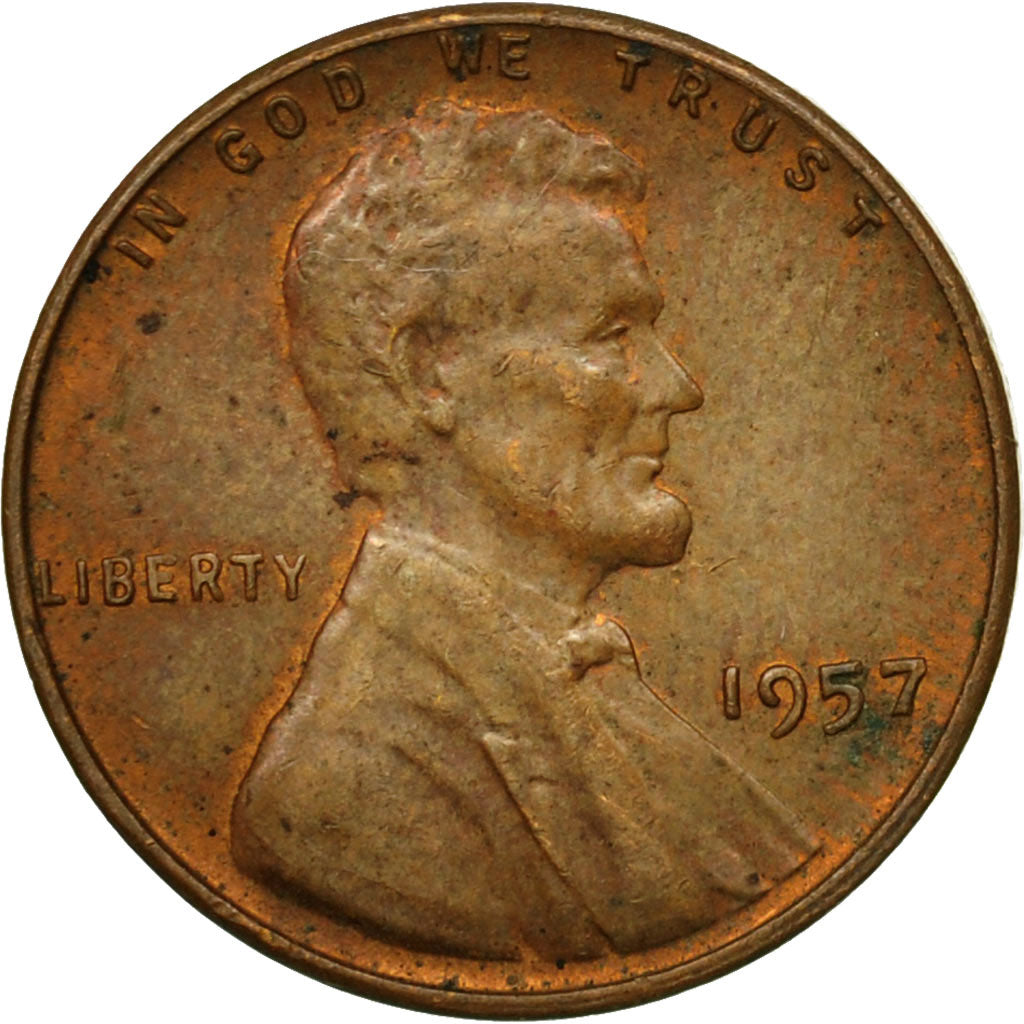 Coin, United States, Lincoln Cent, Cent, 1957, U.S. Mint, Philadelphia
