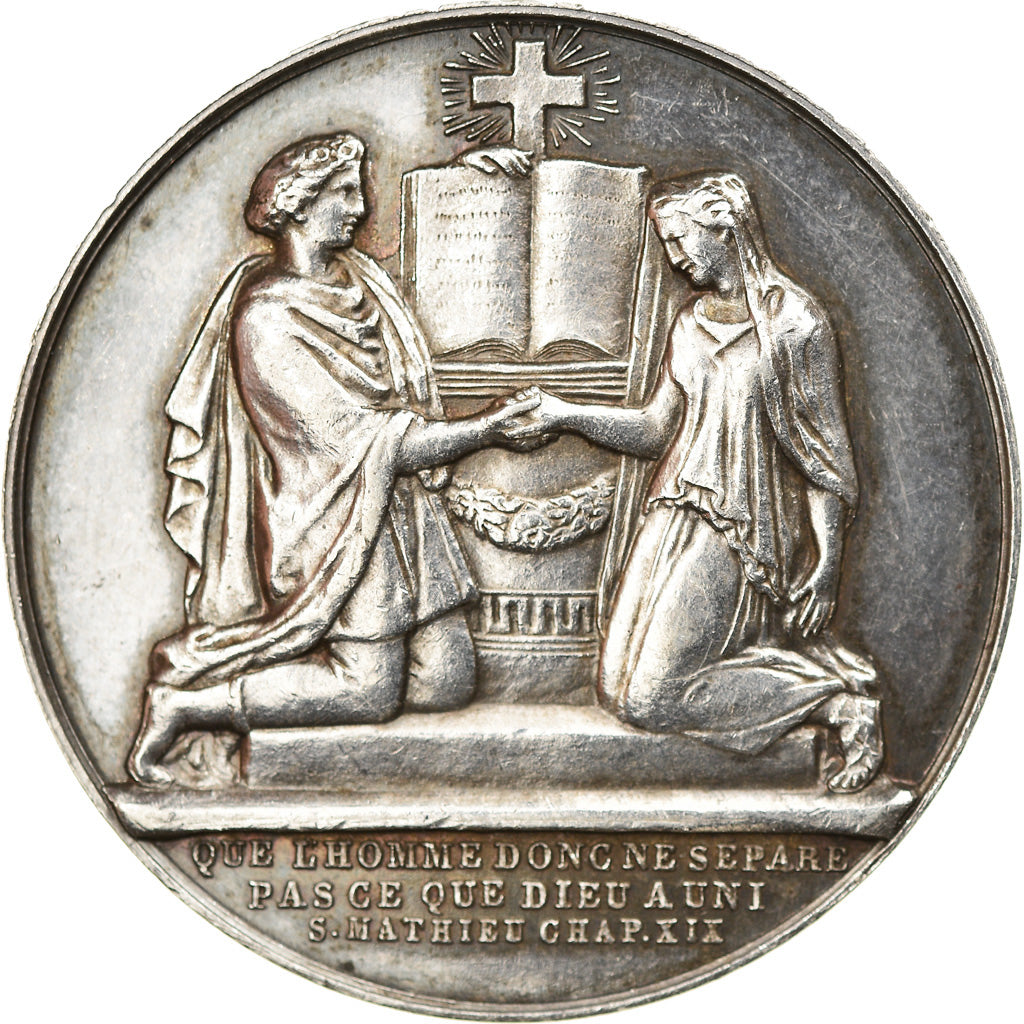 France, Medal, Noces, Mariage, Religion, 1894, AU(55-58), Silver