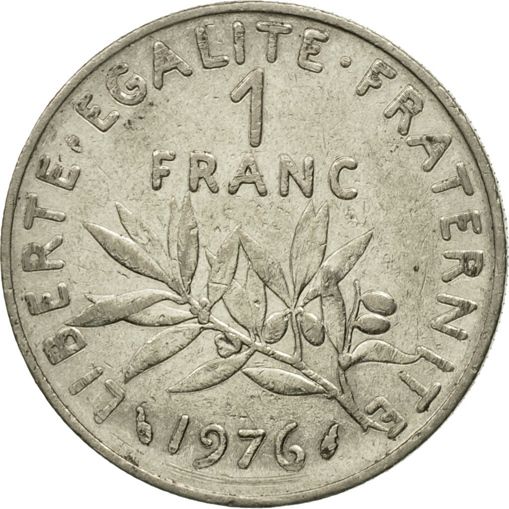Coin, France, Semeuse, Franc, 1976, Paris, EF(40-45), Nickel, KM:925.1