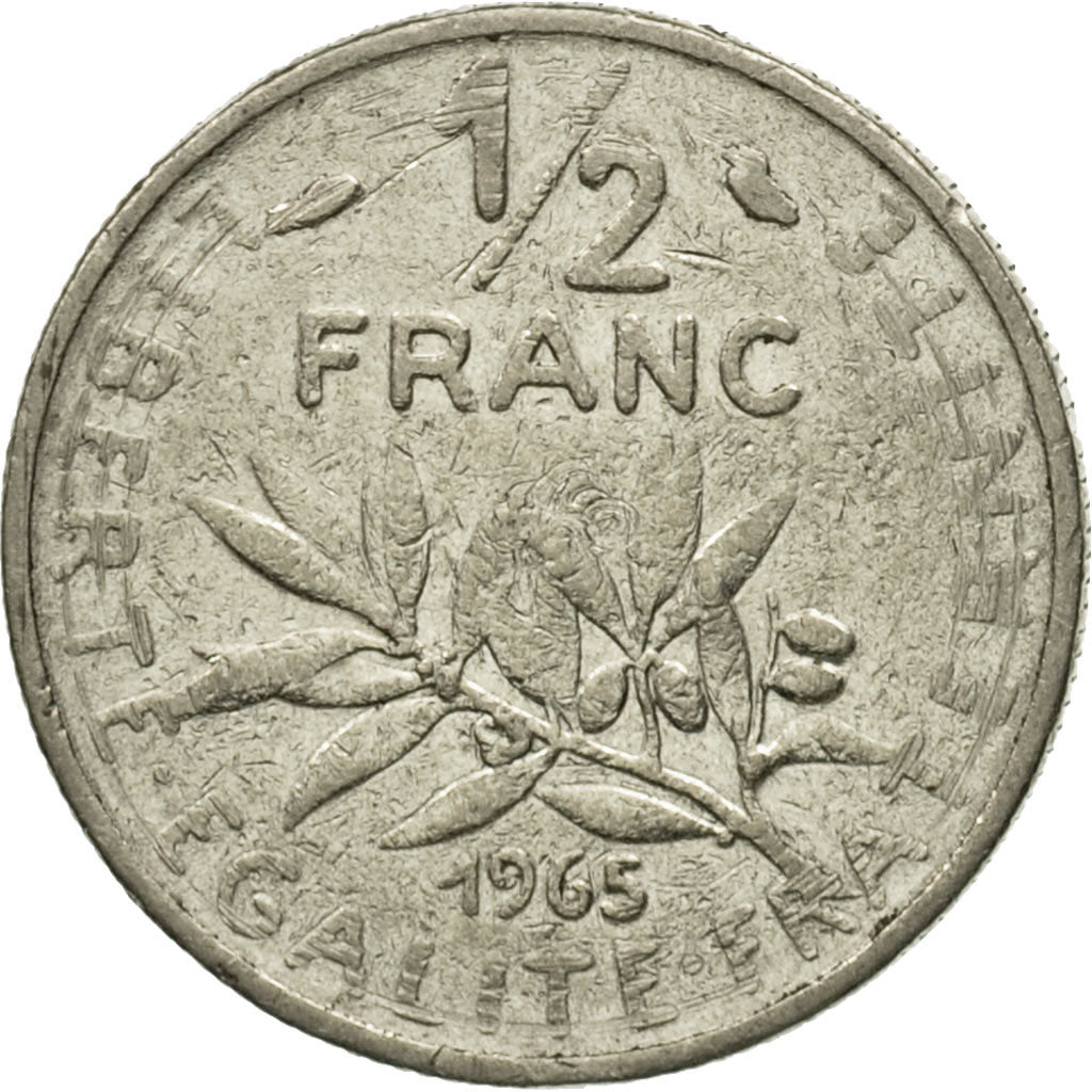 Coin, France, Semeuse, 1/2 Franc, 1965, Paris, VF(20-25), Nickel, KM:931.1