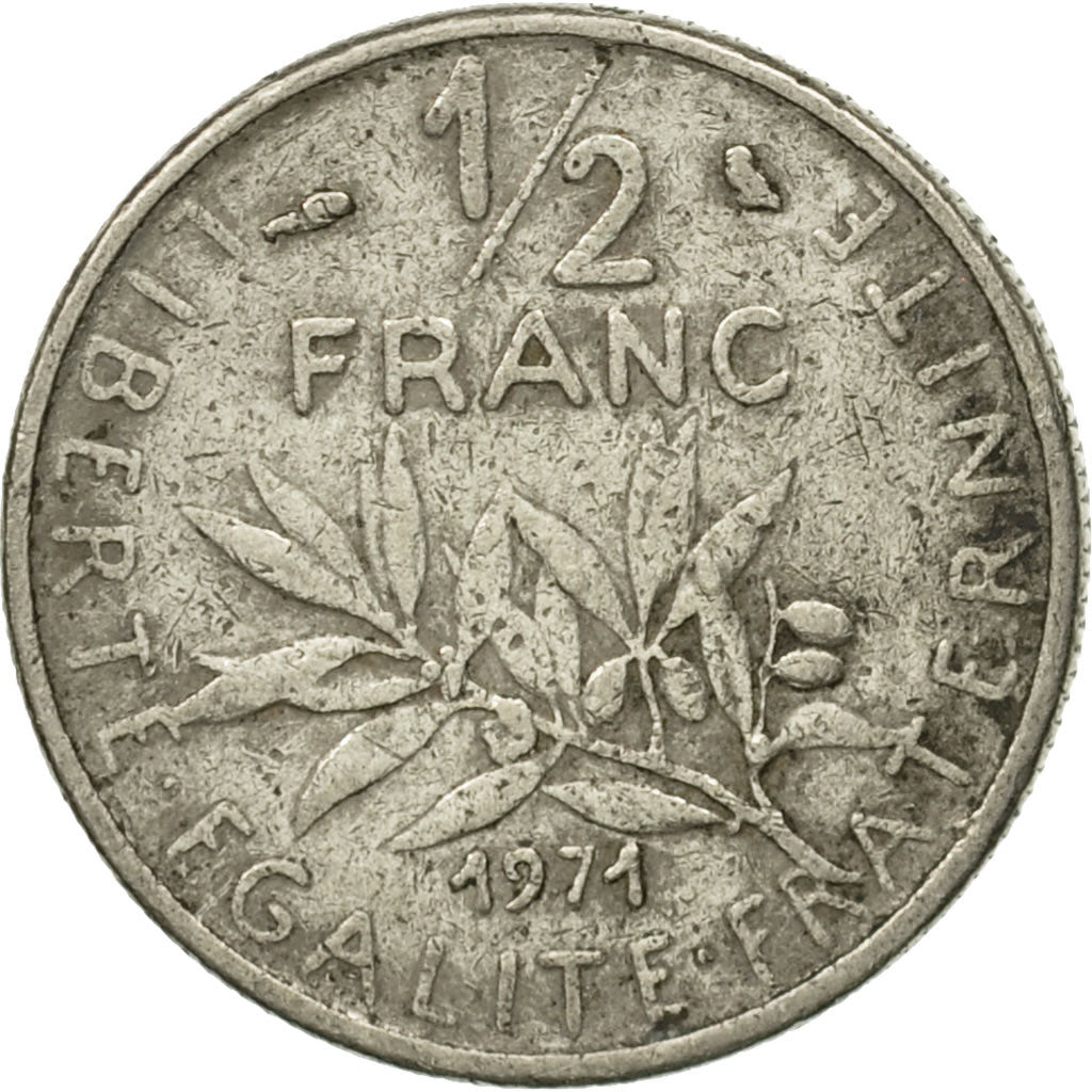 Coin, France, Semeuse, 1/2 Franc, 1971, Paris, VF(20-25), Nickel, KM:931.1