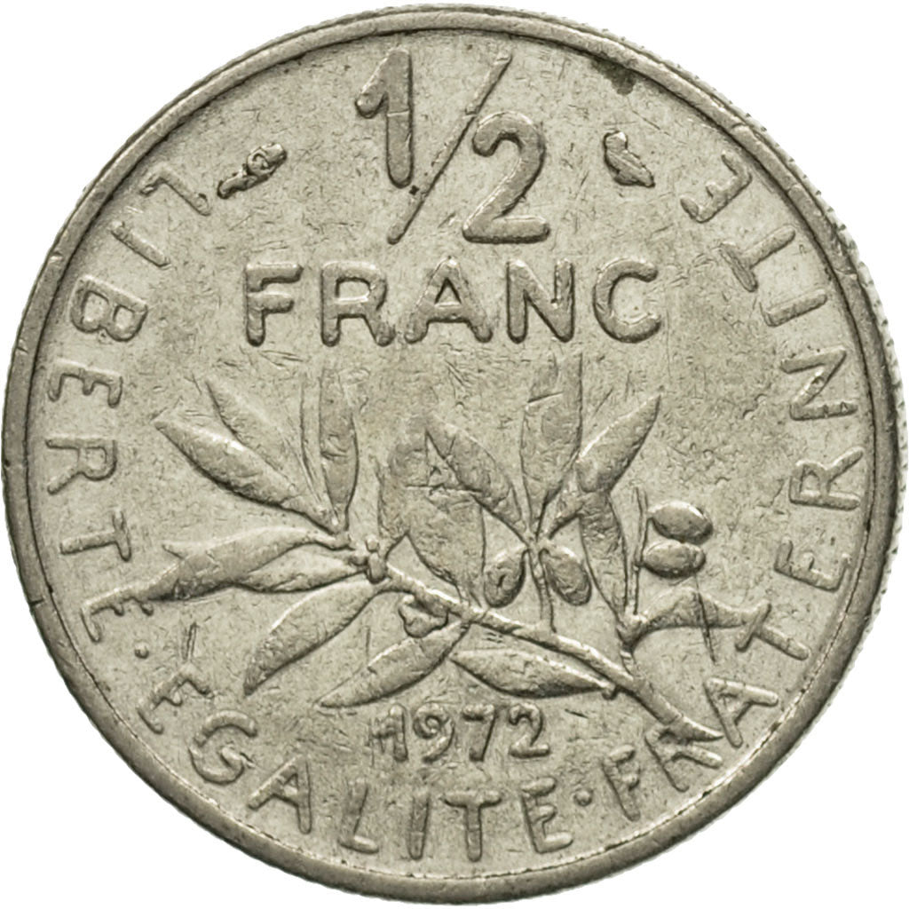 Coin, France, Semeuse, 1/2 Franc, 1972, Paris, EF(40-45), Nickel, KM:931.1
