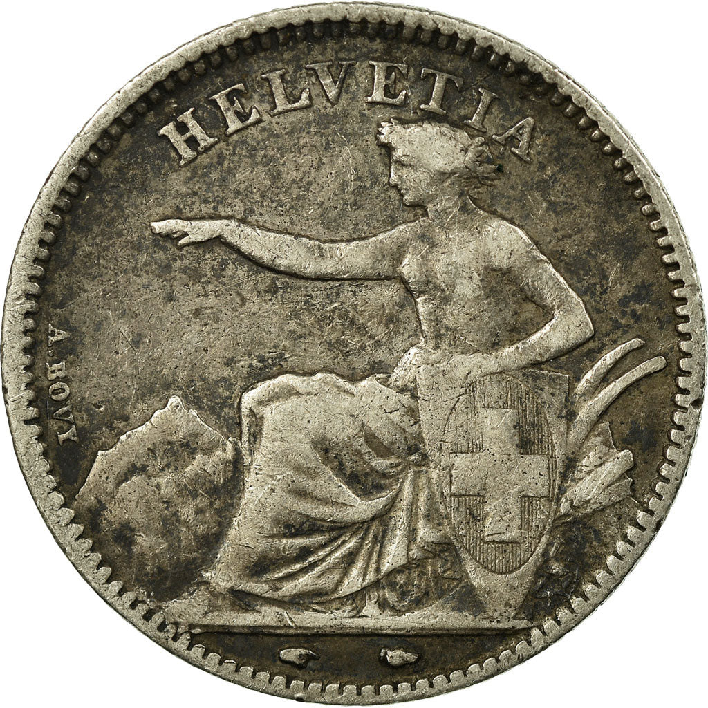 Coin, Switzerland, Franc, 1851, Paris, VF(30-35), Silver, KM:9
