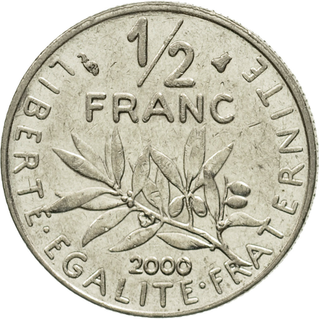 Monnaie, France, Semeuse, 1/2 Franc, 2000, Paris, SUP, Nickel, Gadoury:429