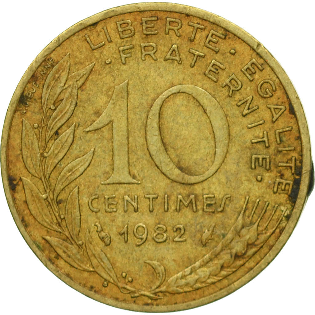 Munten, Frankrijk, Marianne, 10 Centimes, 1982, Paris, FR, Aluminum-Bronze