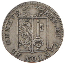 SWISS CANTONS, Sol, 1833, Genève, KM #120a, AU(50-53), Silver, 0.95