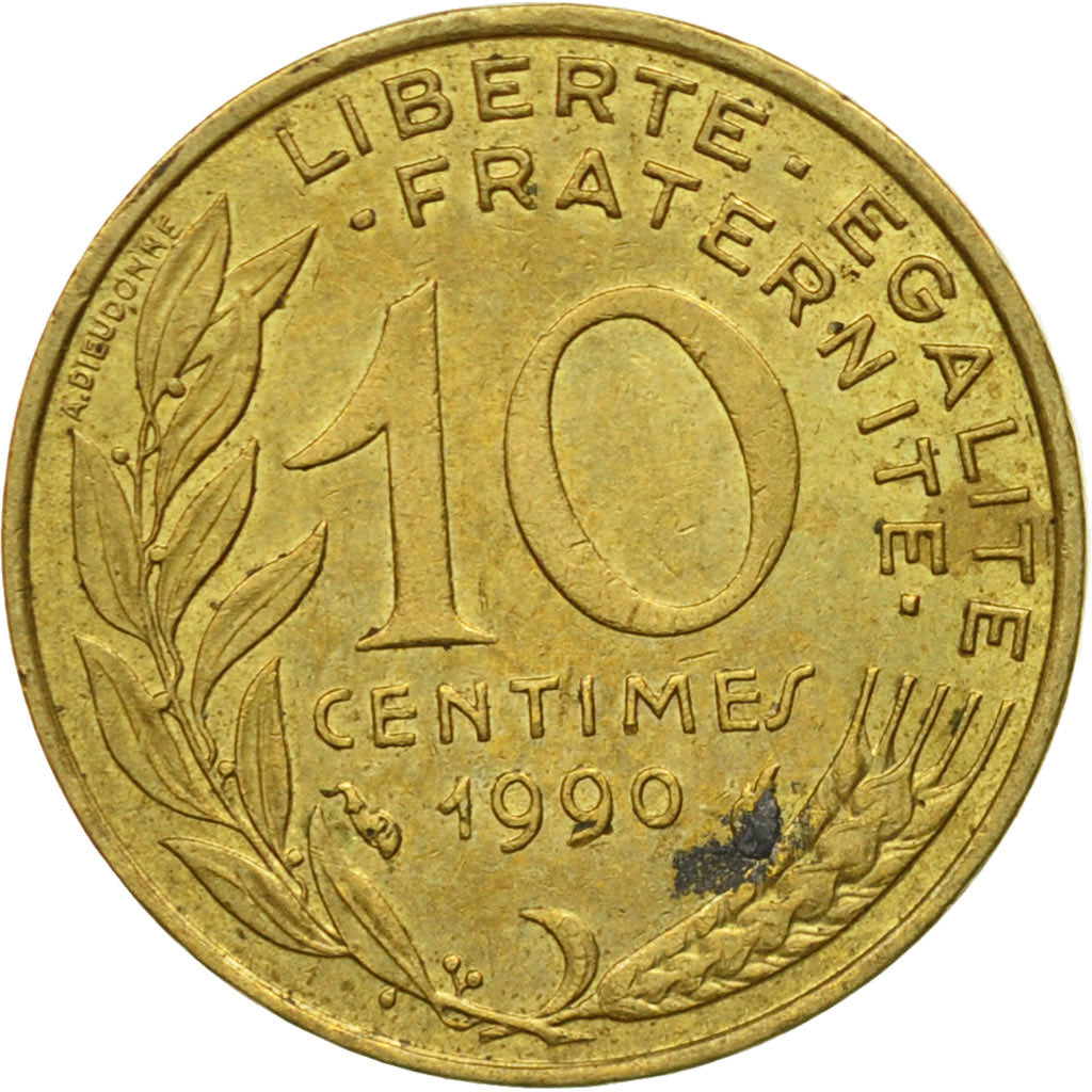 Coin, France, Marianne, 10 Centimes, 1990, Paris, VF(20-25), Aluminum-Bronze