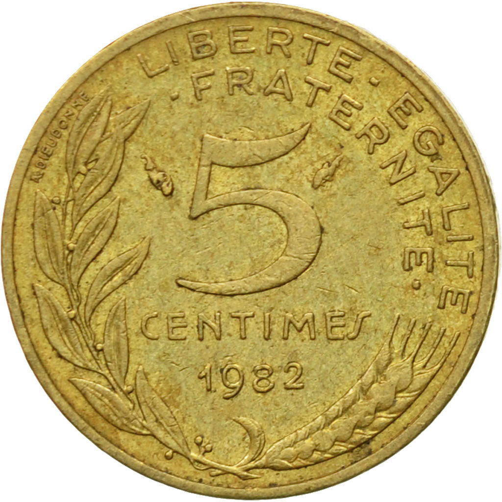 Coin, France, Marianne, 5 Centimes, 1982, Paris, EF(40-45), Aluminum-Bronze
