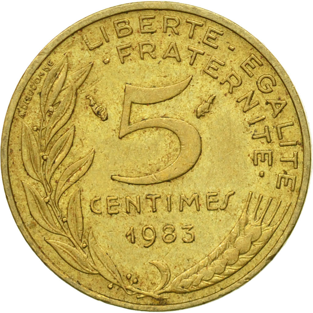 Coin, France, Marianne, 5 Centimes, 1983, Paris, VF(20-25), Aluminum-Bronze