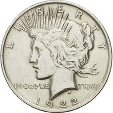 Coin, United States, Peace Dollar, Dollar, 1922, U.S. Mint, Denver, EF(40-45)