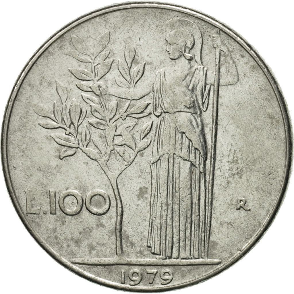 Coin, Italy, 100 Lire, 1979, Rome, VF(20-25), Stainless Steel, KM:96.1