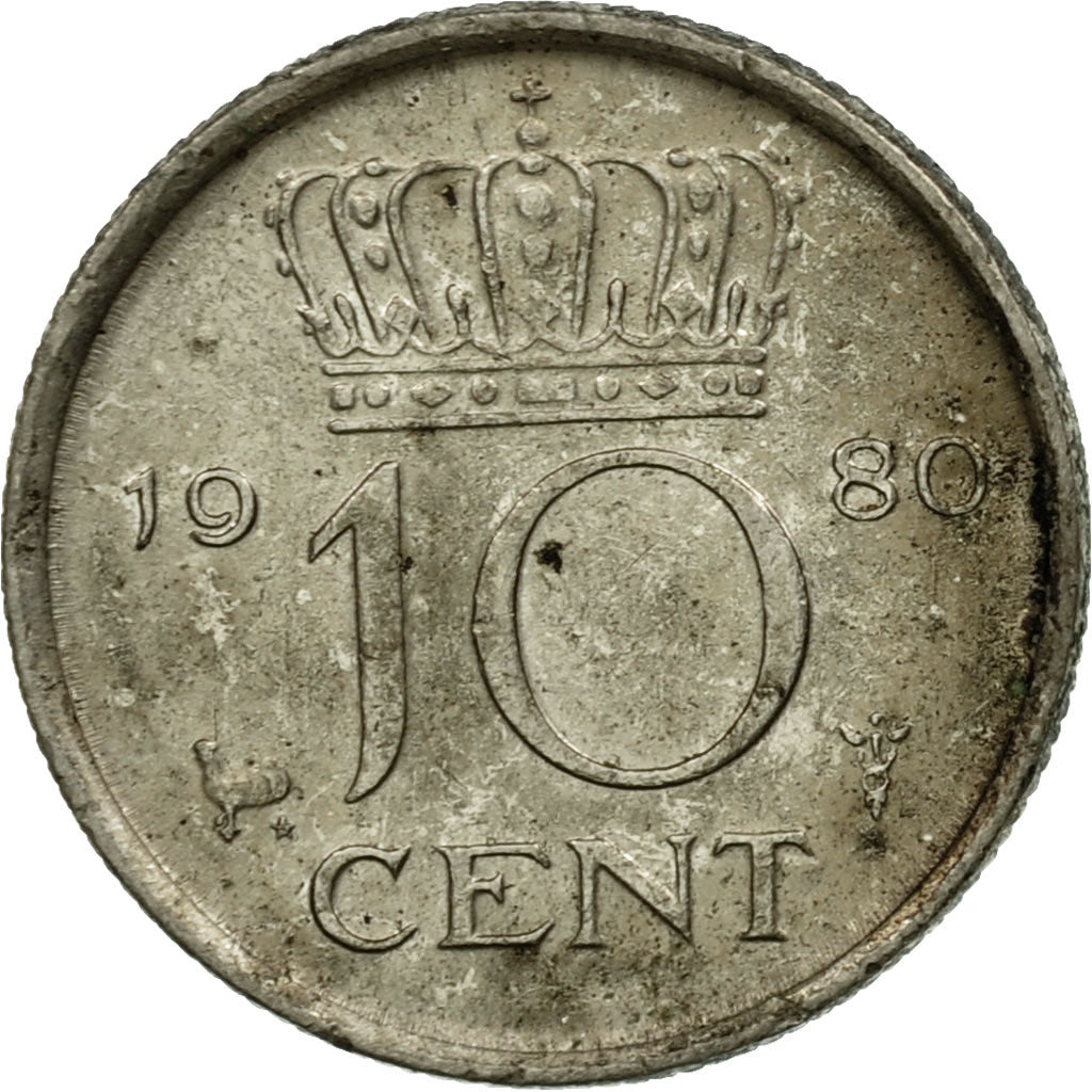 Münze, Niederlande, Juliana, 10 Cents, 1980, S, Nickel, KM:182