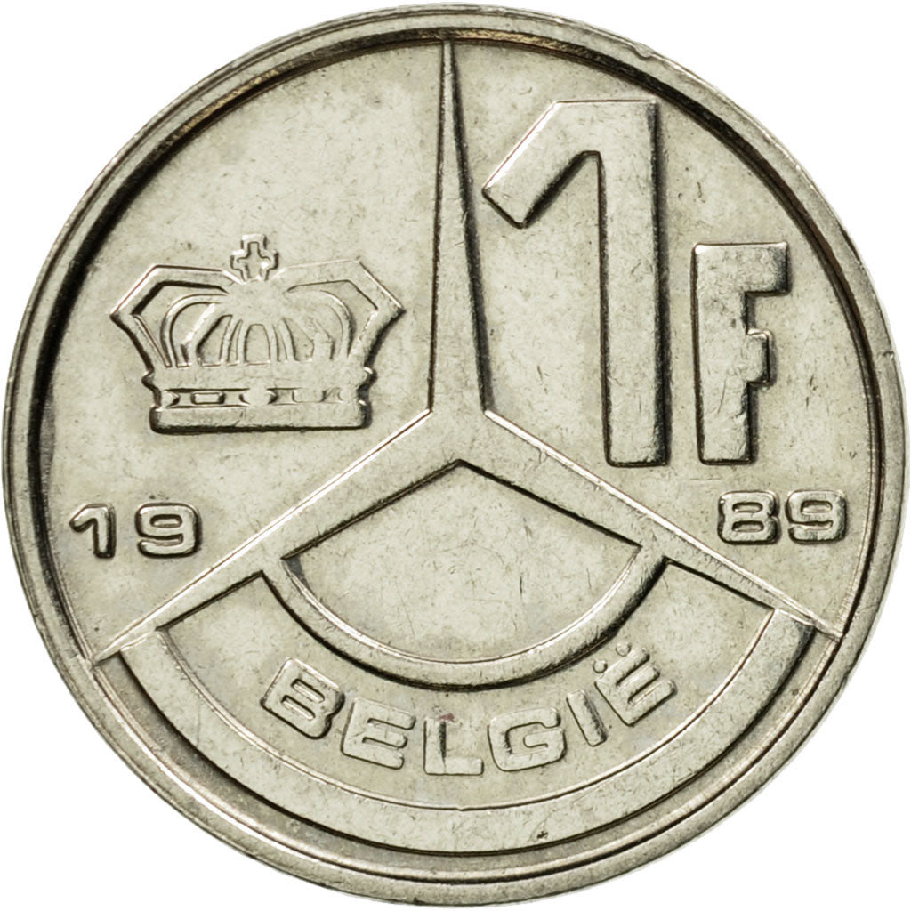 Coin, Belgium, Franc, 1989, Brussels, AU(50-53), Nickel Plated Iron, KM:171