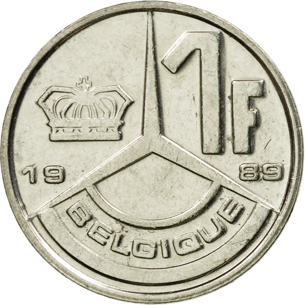 Münze, Belgien, Franc, 1989, Brussels, SS+, Nickel Plated Iron, KM:170