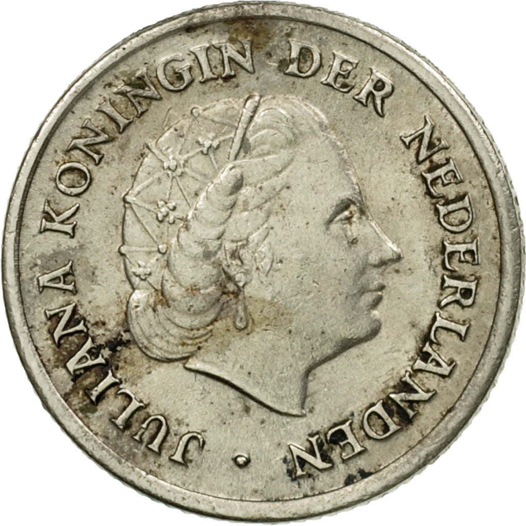 Moneda, Países Bajos, Juliana, 10 Cents, 1955, Bern, BC+, Níquel, KM:182