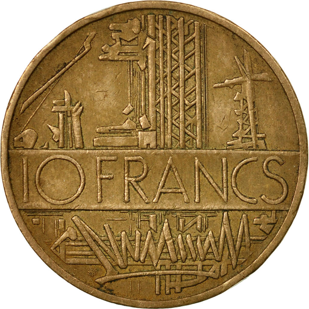 Moneta, Francja, Mathieu, 10 Francs, 1980, Paris, VF(20-25), Mosiądz niklowy