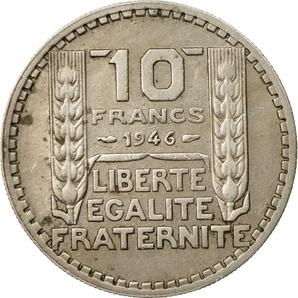 Moneta, Francia, Turin, 10 Francs, 1946, MB+, Rame-nichel, KM:908.1