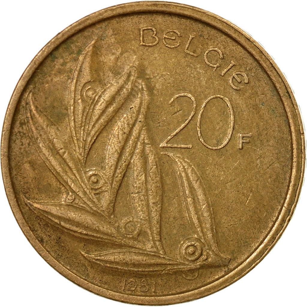 Munten, België, 20 Francs, 20 Frank, 1981, Brussels, FR, Nickel-Bronze, KM:160