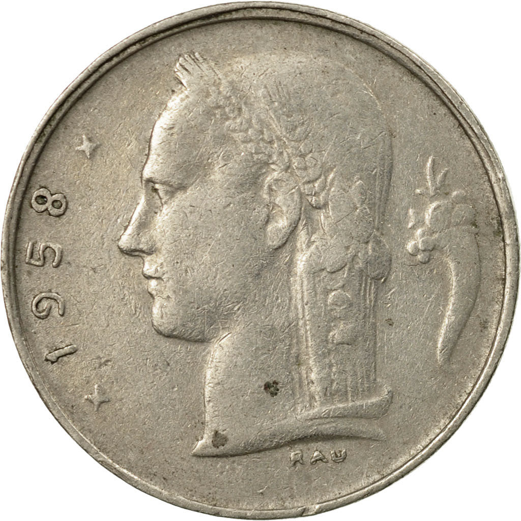 Münze, Belgien, Franc, 1958, Brussels, S, Copper-nickel, KM:143.1