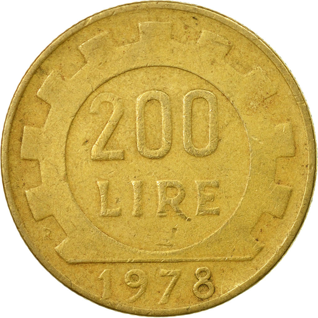 Coin, Italy, 200 Lire, 1978, Rome, AU(50-53), Aluminum-Bronze, KM:105