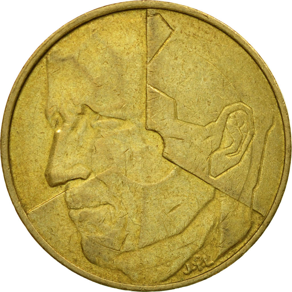 Munten, België, 5 Francs, 5 Frank, 1987, Brussels, FR+, Brass Or