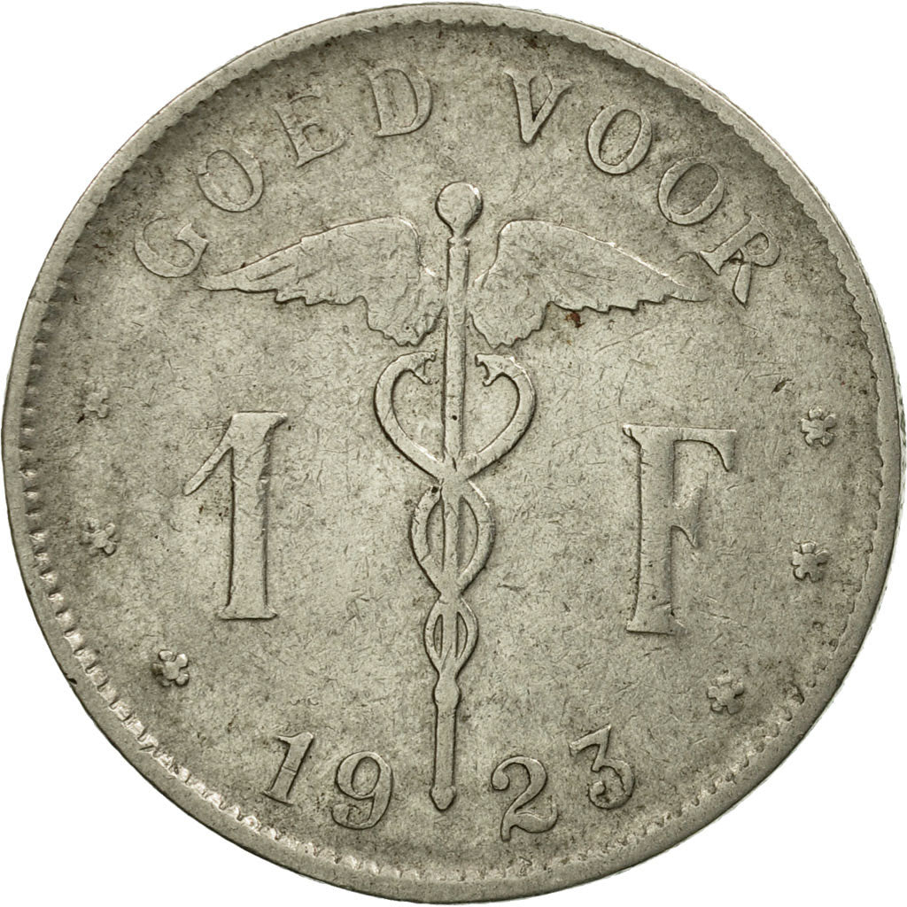 Moneta, Belgio, Franc, 1923, Brussels, MB+, Nichel, KM:90