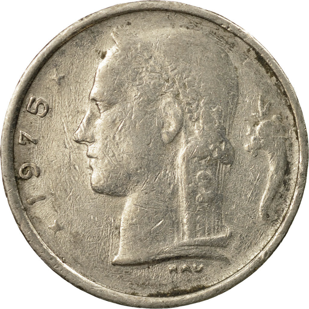 Moneta, Belgia, Franc, 1975, Brussels, AU(50-53), Miedź-Nikiel, KM:142.1