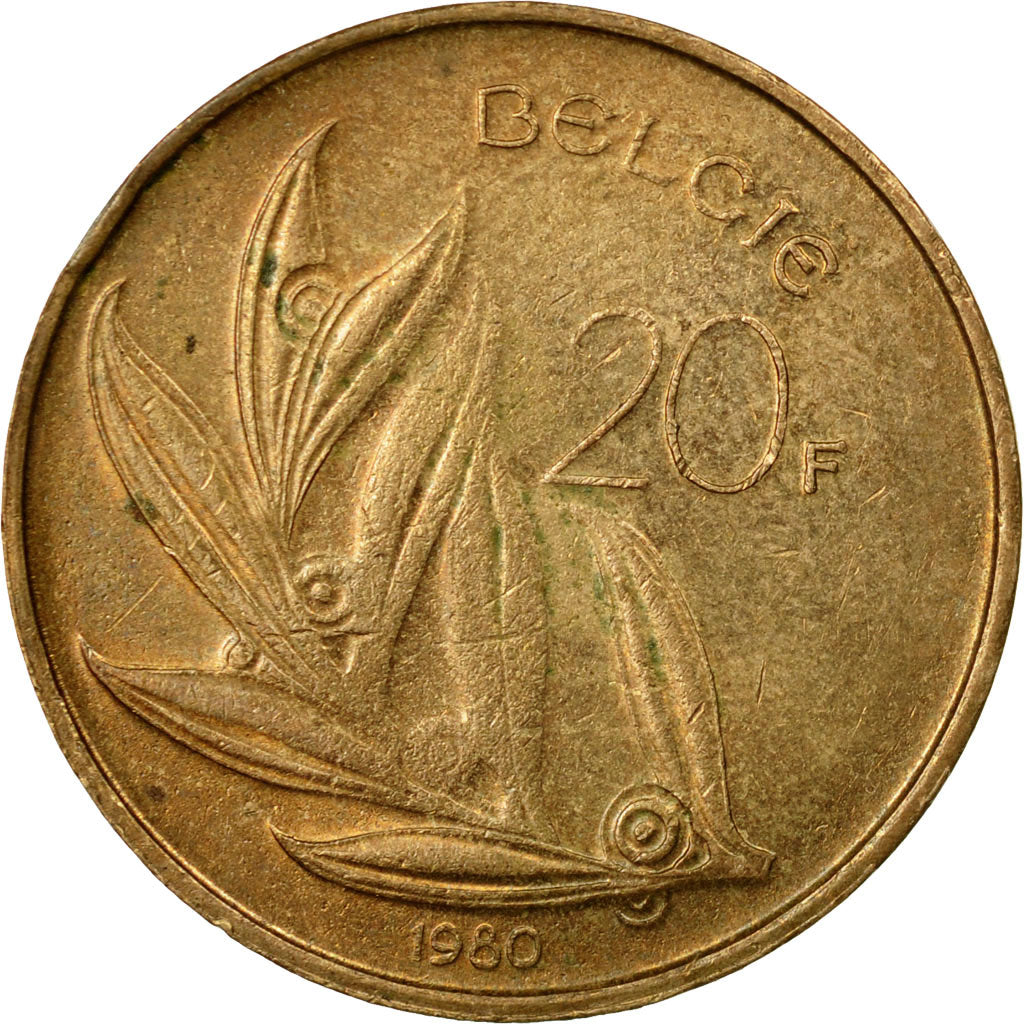 Moneta, Belgio, 20 Francs, 20 Frank, 1980, Brussels, BB, Nichel-bronzo, KM:160