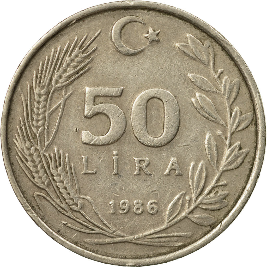 Monnaie, Turquie, 50 Lira, 1986, TTB+, Copper-Nickel-Zinc, KM:966
