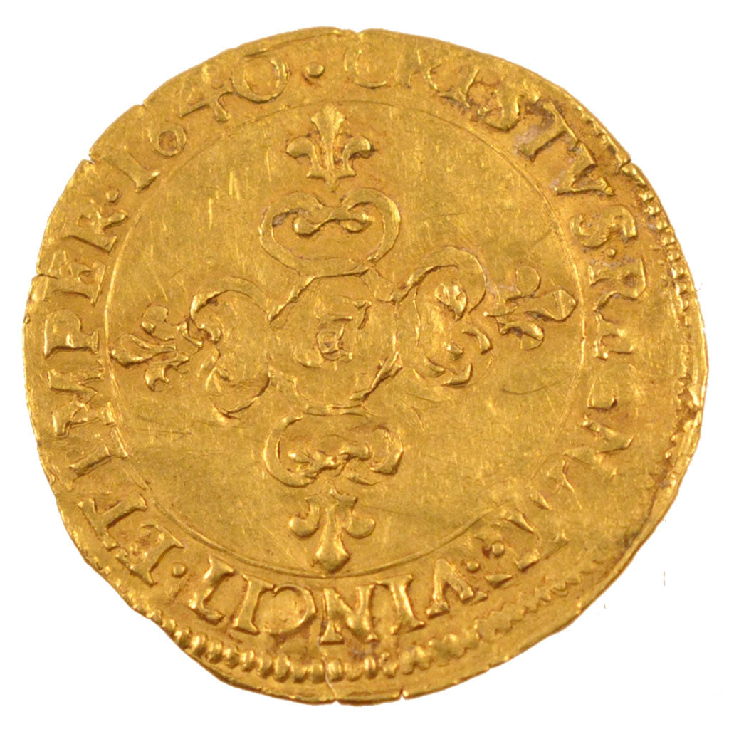 FRANCE, Écu d'or, ECU D'or, 1640, Aix, KM #41.20, VF(30-35), Gold, Gadoury #55, 