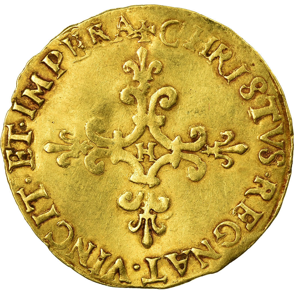 Munten, Frankrijk, Ecu d'or, 1572, La Rochelle, ZF, Goud, Duplessy:1057