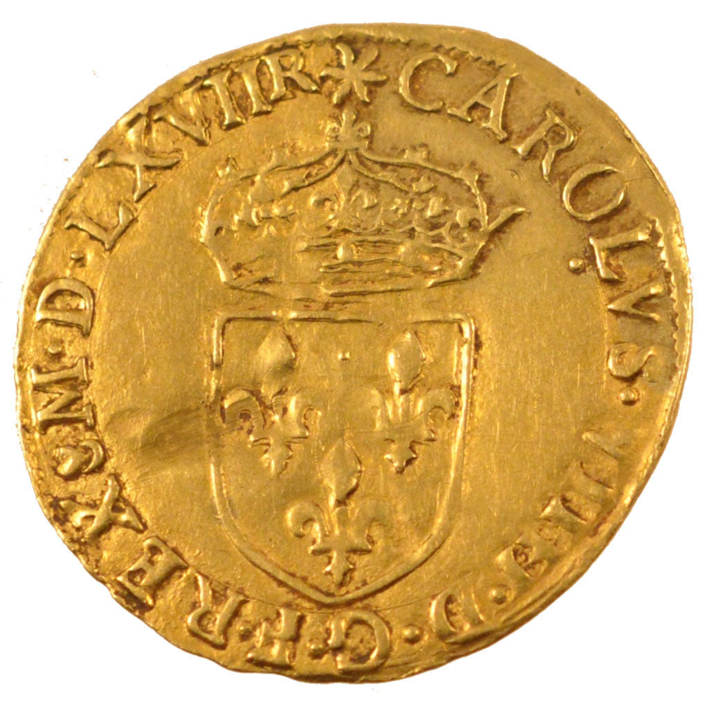 Coin, France, Ecu d'or, 1567, Toulouse, EF(40-45), Gold, Duplessy:1057
