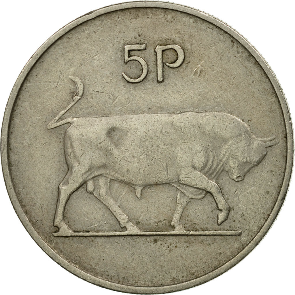 Coin, IRELAND REPUBLIC, 5 Pence, 1970, EF(40-45), Copper-nickel, KM:22