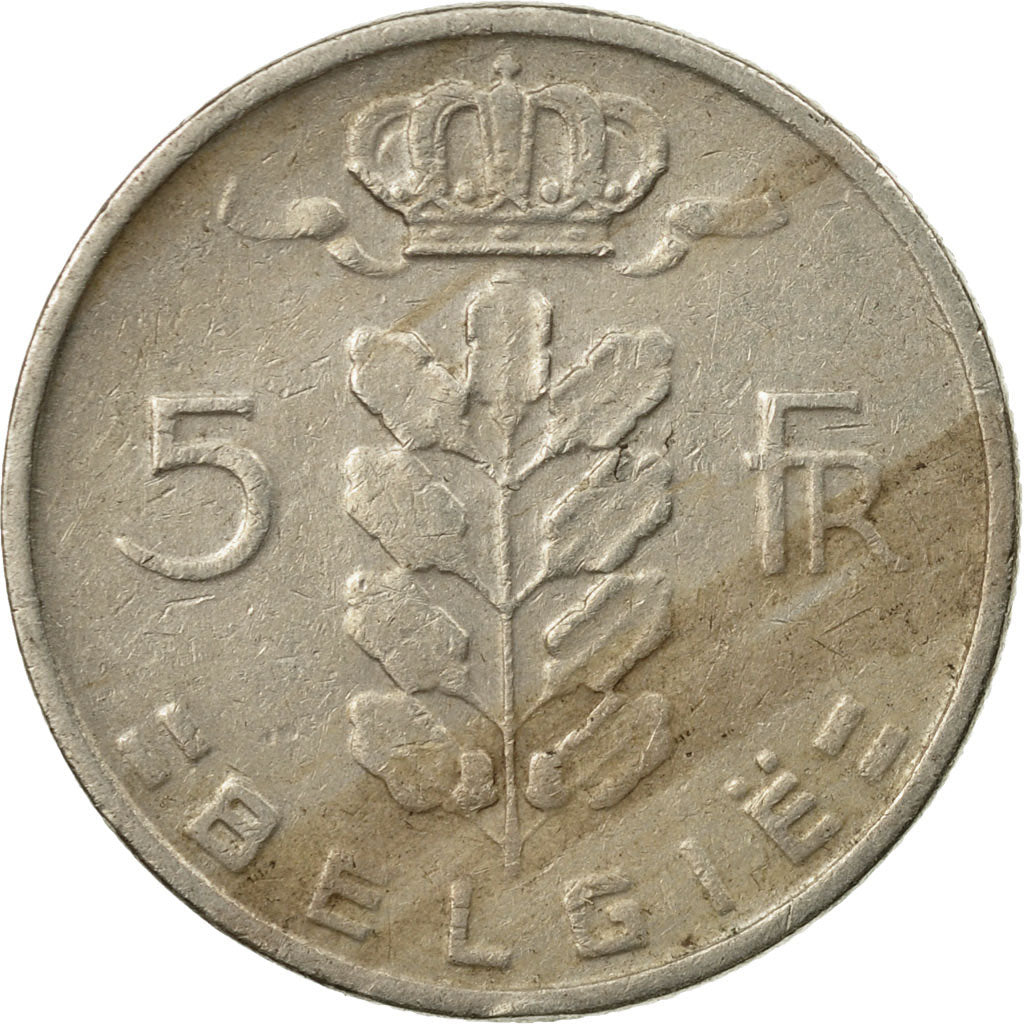 Moneta, Belgio, 5 Francs, 5 Frank, 1967, MB+, Rame-nichel, KM:135.1