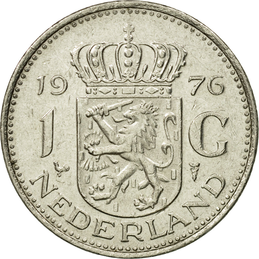 Coin, Netherlands, Juliana, Gulden, 1976, AU(50-53), Nickel, KM:184a