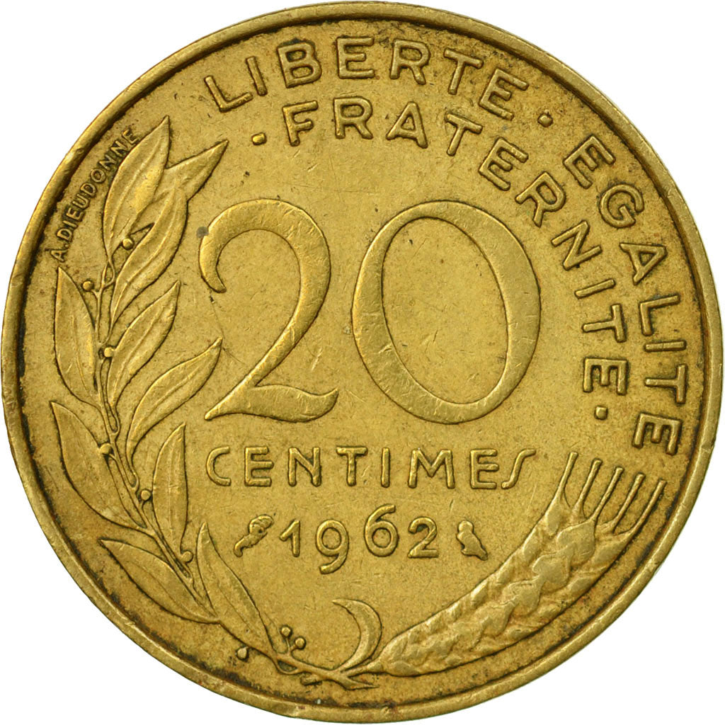 Moneta, Francia, Marianne, 20 Centimes, 1962, Paris, BB, Alluminio-bronzo