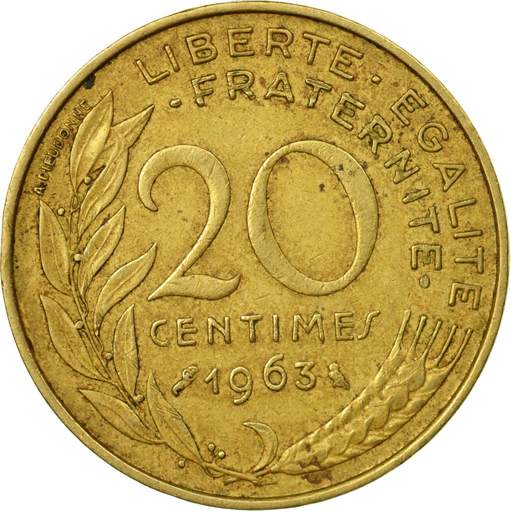 Moneta, Francia, Marianne, 20 Centimes, 1963, Paris, MB+, Alluminio-bronzo