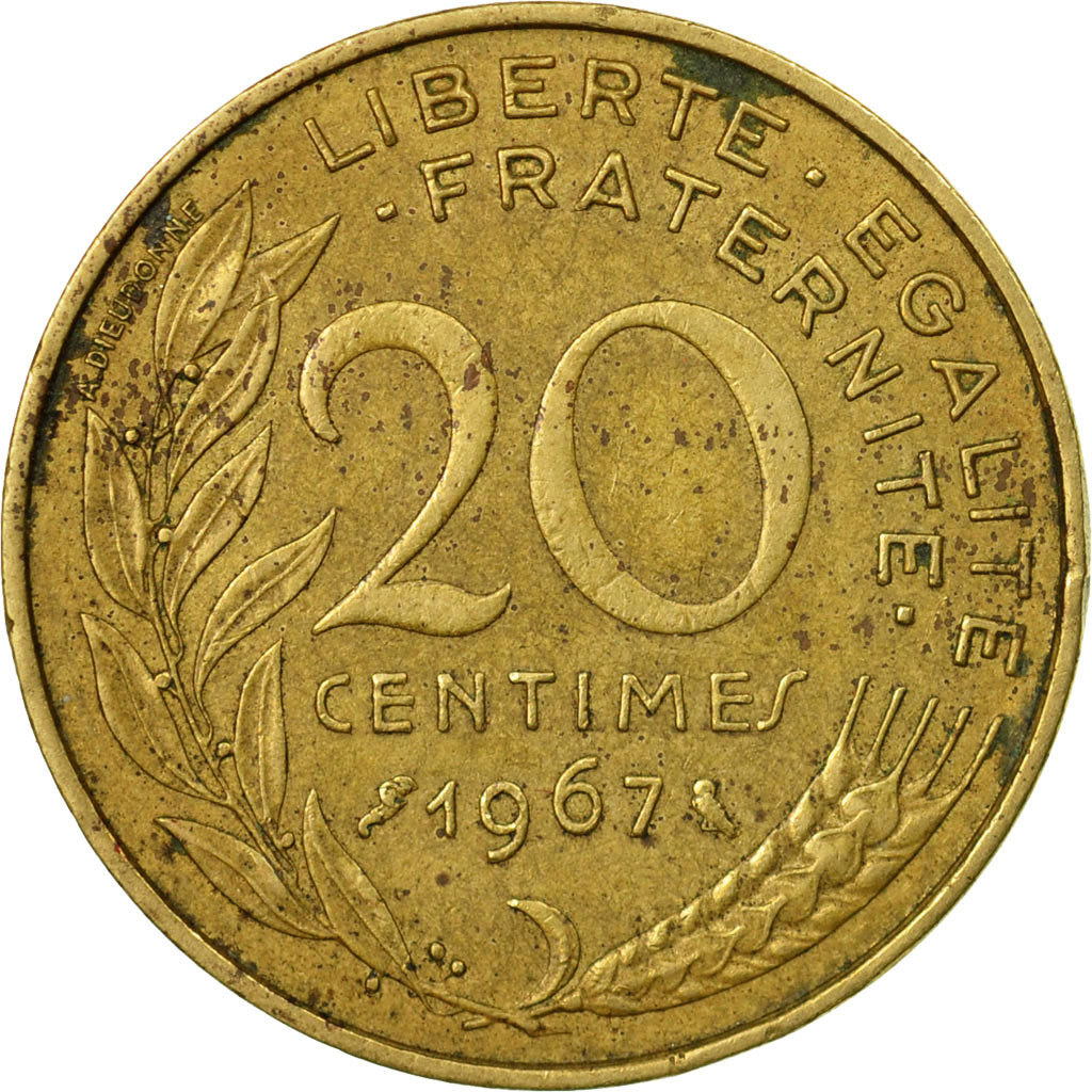 Moneta, Francia, Marianne, 20 Centimes, 1967, Paris, MB+, Alluminio-bronzo