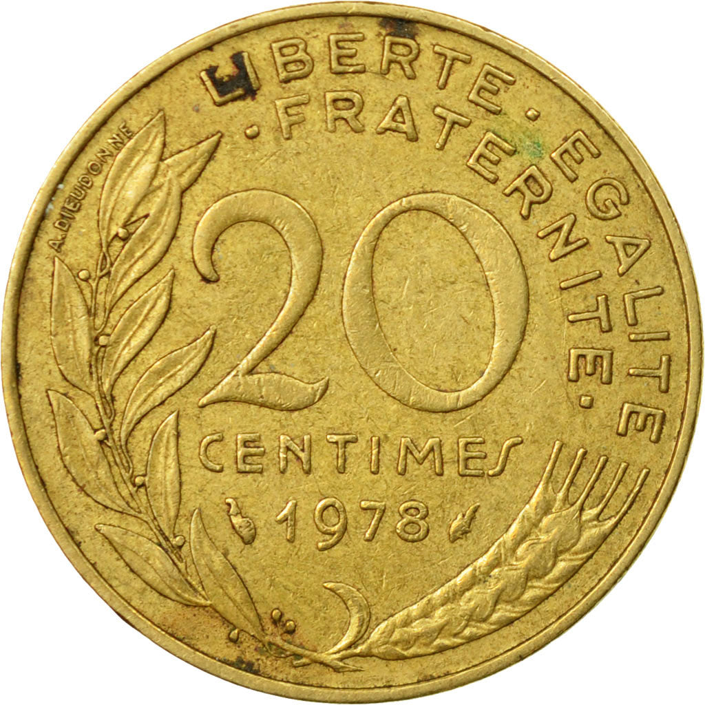 Munten, Frankrijk, Marianne, 20 Centimes, 1978, Paris, ZF, Aluminum-Bronze
