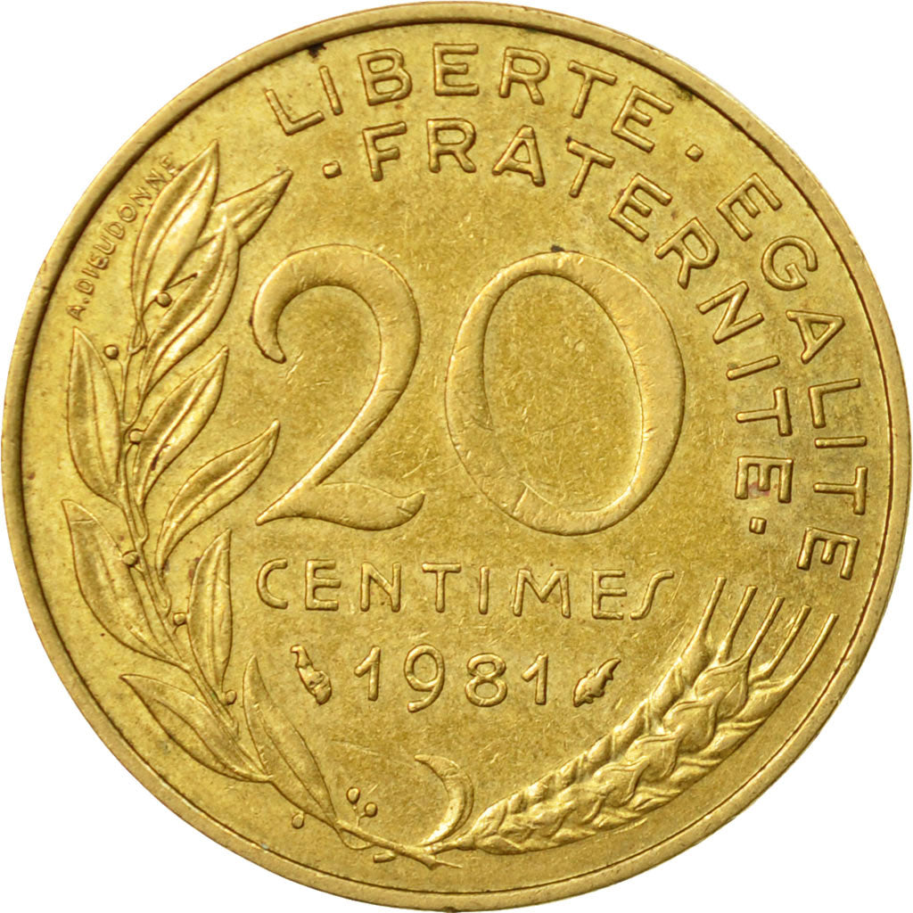 Munten, Frankrijk, Marianne, 20 Centimes, 1981, Paris, ZF+, Aluminum-Bronze