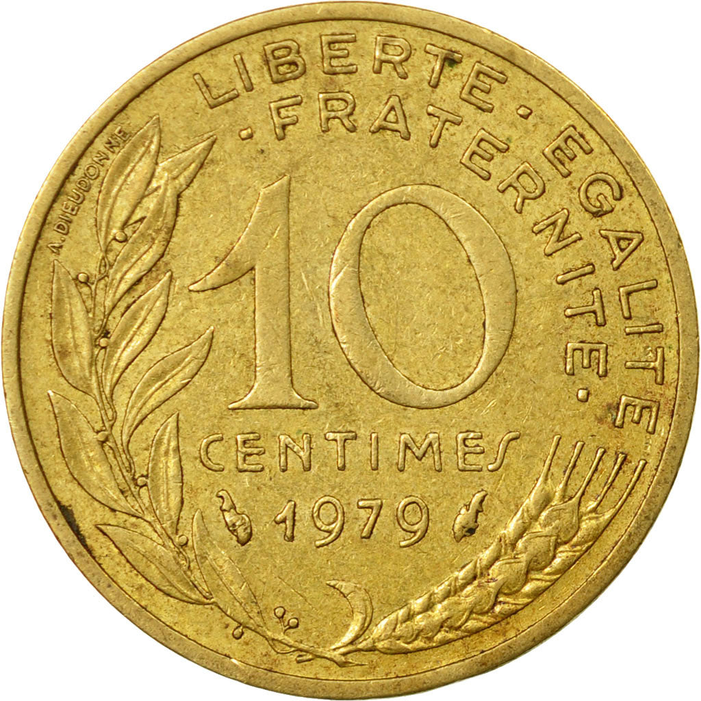 Munten, Frankrijk, Marianne, 10 Centimes, 1979, Paris, ZF, Aluminum-Bronze