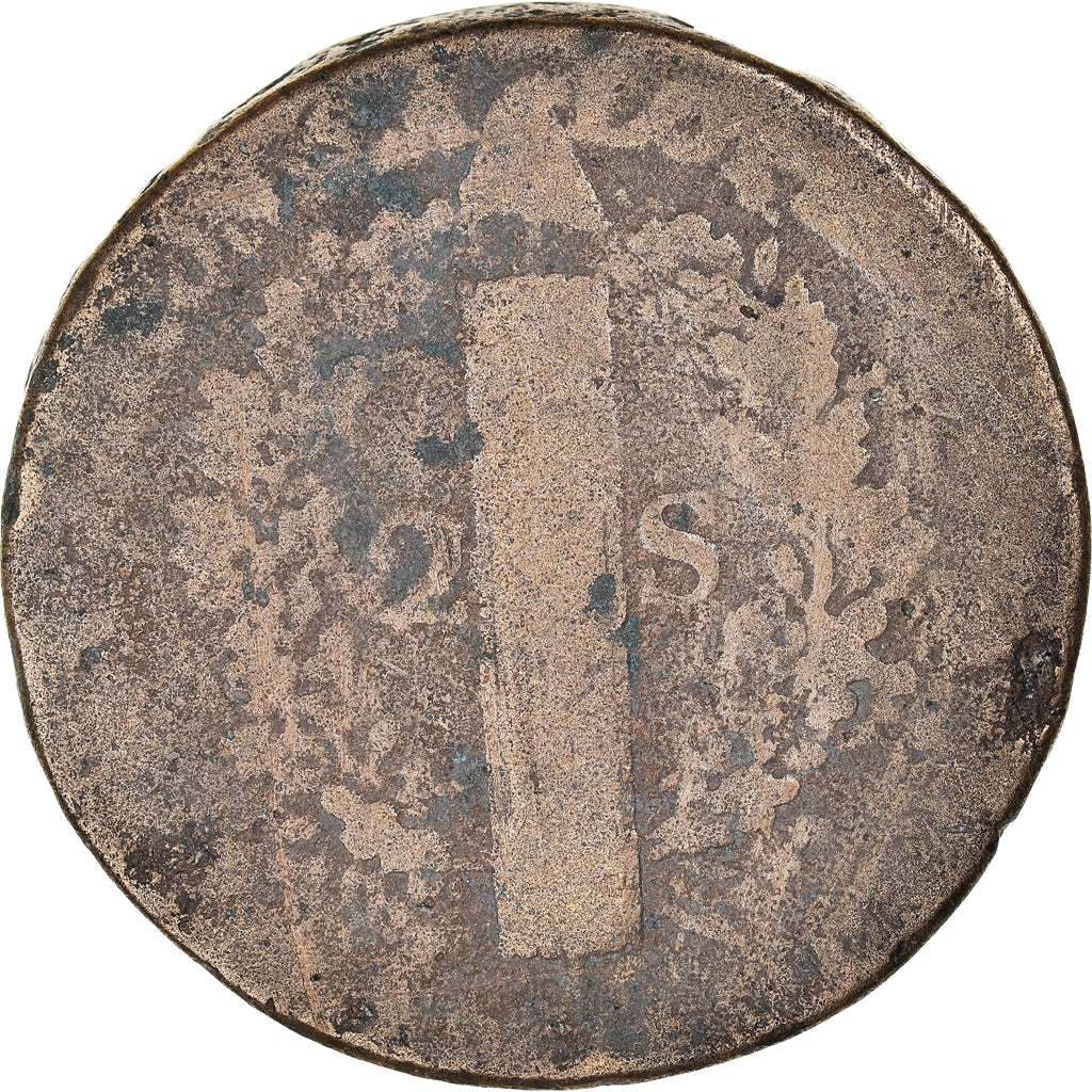 Coin, France, Louis XVI, 2 sols français, 2 Sols, 1792, Strasbourg